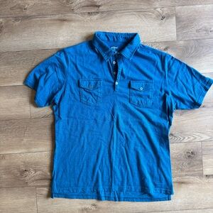 Kuhl Men's Short Sleeve Polo in Teal Blue with Chest Pockets